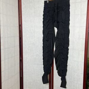 Agogie Womens Wearable‎ Resistance Drawstring Ruched Leggings Black Medium